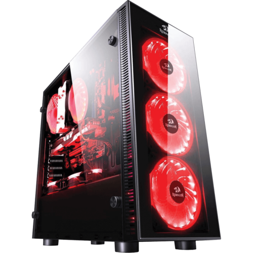 Gabinete Gamer Redragon Sideswipe, Mid Tower, Vidro Temperado, Black, Sem Fonte, Com 4 Fans RGB, GC-601