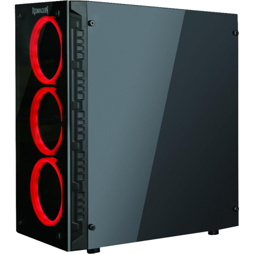 Gabinete Gamer Redragon Trailbreaker, Mid Tower, Com 3 Fans RGB, Vidro Temperado, Black, Sem Fonte, RD-GC-603