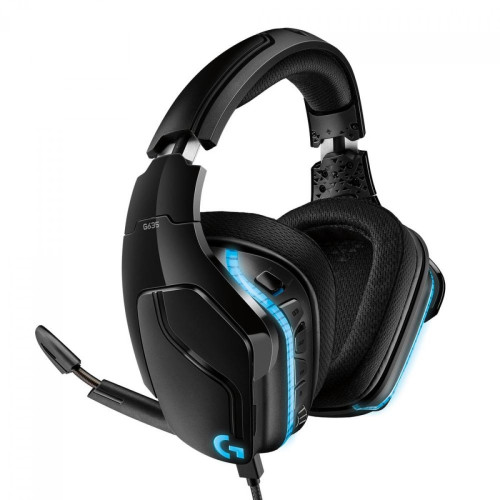 Headset Gamer Logitech G635 Lightsync, 7.1, RGB, Surround, Black, 981-000748