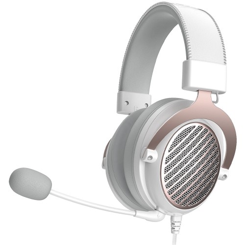 Headset Gamer Redragon Luna, 3.5mm/USB, Drivers de 53mm, Open Back, Lunar White, H540W