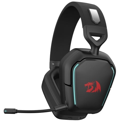 Headset Gamer Redragon Mira, 3-Mode, Wireless, Bluetooth, USB, Drivers de 40mm, Microfone Destacável, Cancelamento De Ruído, Black, H868