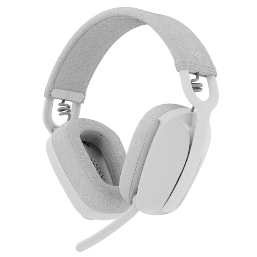 Headset Logitech Zone Vibe 100 Wireless Off White, Bluetooth 5.2, Drivers de 40mm, Multiplataformas, Branco, 981-001218