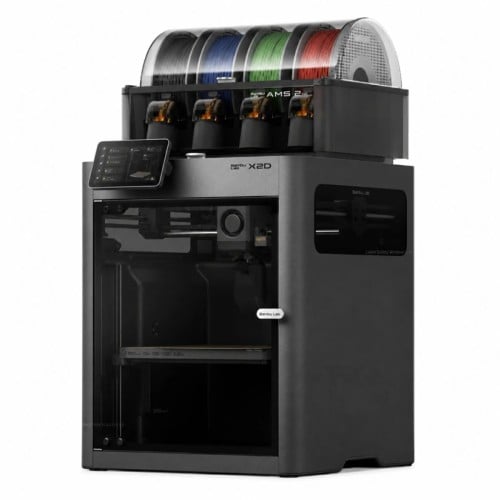 Impressora 3D Bambu Lab X2D 110V + AMS 2 PRO (Combo), Área de Impressão 256x256x260mm, PF004-P+SA007-LV