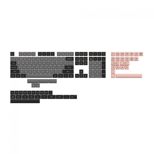Keycaps Akko Black &amp;amp; Pink, ASA-Low, PBT, ANSI, 155 Teclas