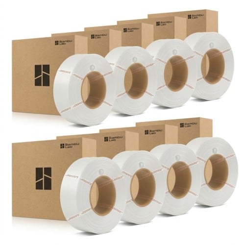 Kit 10 Filamentos Bambu Lab, PLA Lite, 1kg, 1,75mm, Branco, Sem Carretel, A18-W0-1.75-1000-SPLFREE