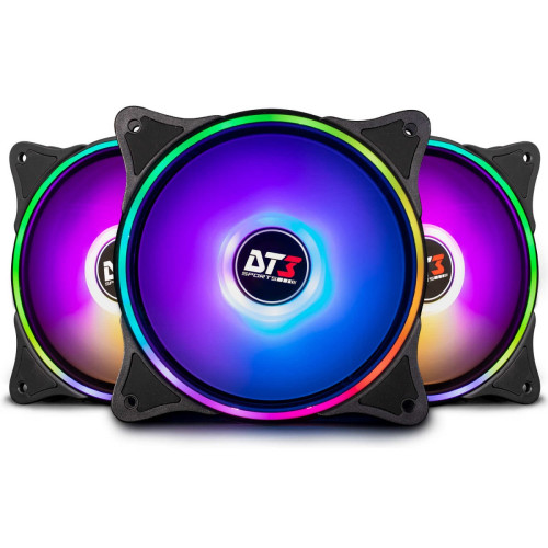ダイスケ Kit Fan DT3sports ZX120 Trio RGB 120mm com Controlador - Terabyte