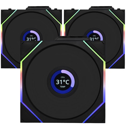Kit Fan Lian Li Uni Fan TL Wireless LCD 120mm | Terabyte