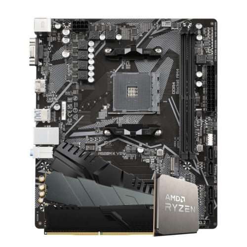 Kit Upgrade, AMD Ryzen 5 3400G + Placa Mãe Chipset A520 + Memória DDR4 8GB