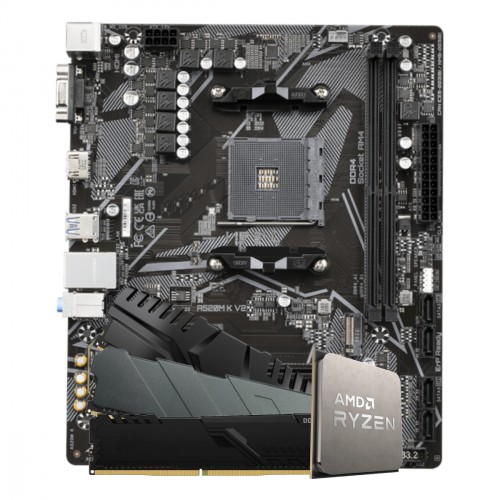 Kit Upgrade, AMD Ryzen 7 5700G, Placa Mãe Chipset A520, Memória