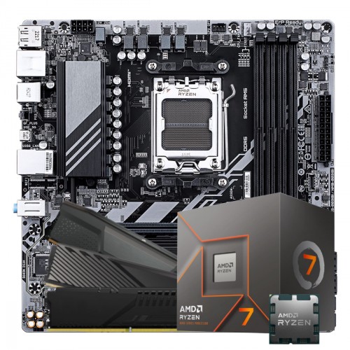 Kit Upgrade, AMD Ryzen 7 8700F + Placa Mãe Chipset B840 + 16GB DDR5