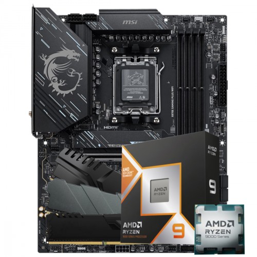 Kit Upgrade, AMD Ryzen 9 9900X3D, Placa Mãe MSI X870 Gaming PLUS
