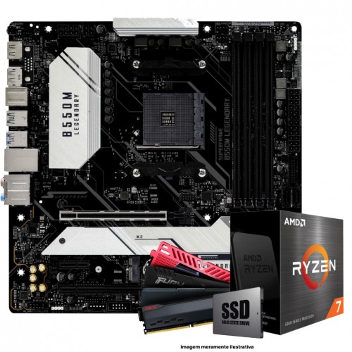 Kit Upgrade ASRock AMD Ryzen 7 5800X, 16GB DDR4, SSD 512GB, Placa