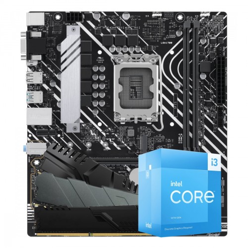 Kit Upgrade, Intel i3 13100F, Placa Mãe Chipset H610, Memória DDR4 8GB