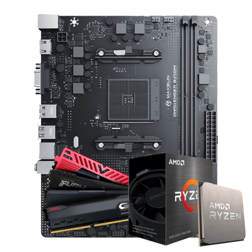 Kit Upgrade, AMD Ryzen 5 5600, Placa Mãe MAXSUN B450M MS