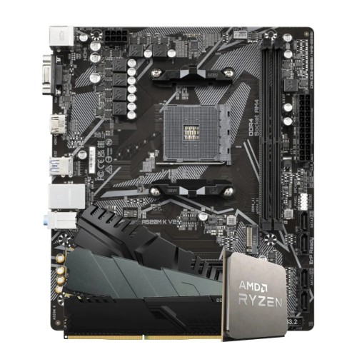 Kit Upgrade, Ryzen 5 5500F + Placa Mãe A520 + 16GB DDR4