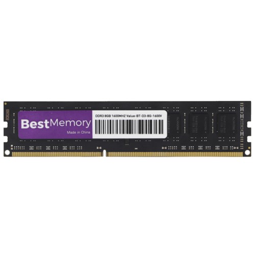 Memória DDR3 Best Memory Value, 8GB, 1600MHz, Preto, BT-D3-8G-1600V