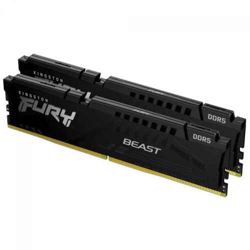 Memória DDR5 Kingston FURY Beast, 16GB (2x8GB), 5200MHz, Black, KF552C40BBK2-16