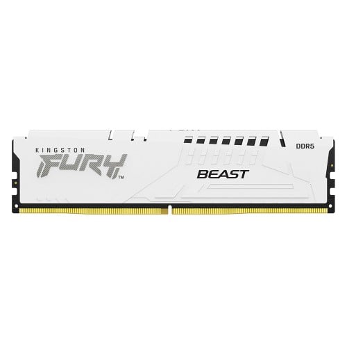 Memória DDR5 Kingston Fury Beast, 16GB, 6400MHz, White, KF564C32BWE-16