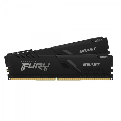 Memória Kingston Fury Beast, 16GB,(2x8GB) 3733MHz, DDR4, Preto, KF437C19BBK2/16