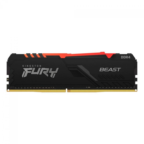 Memória Kingston Fury Beast RGB, 8GB, 3600Mhz, DDR4, CL17, Preto