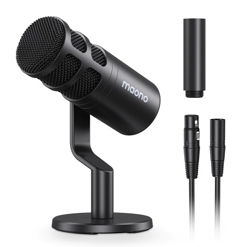 Microfone Dinâmico XLR Maono PD100, Ajustável, Preto, PD100