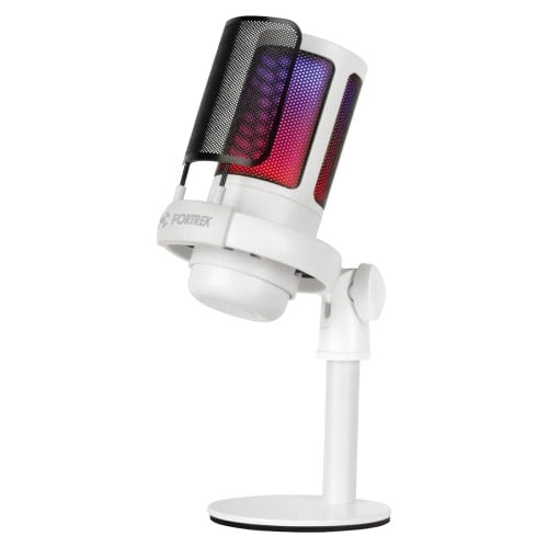 Microfone Gamer Fortrek MIC10, RGB, USB, Branco, 86961