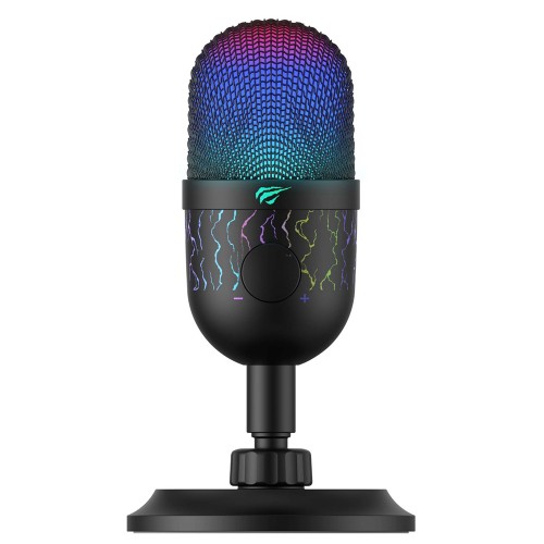 Microfone Gamer Havit GK52, RGB, USB, Preto - Open Box