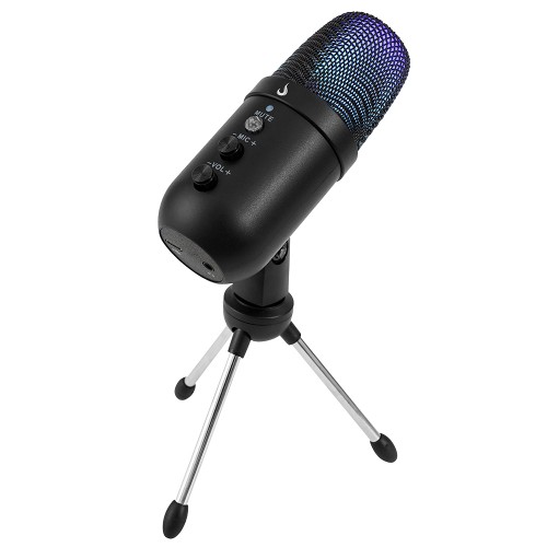 Microfone Gamer Rise Mode Elite 01, RGB, P3 e USB-C, Preto, RM-ME-01-B