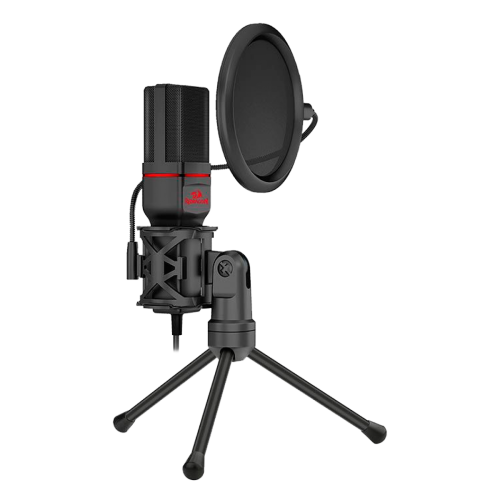 Microfone Gamer Streamer Redragon Seyfert C/ Tripé, 3.5MM, Black, GM100