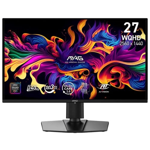 Monitor Gamer MSI MAG 274QP QD-OLED X24, 26,5 Pol, QD-OLED, WQHD, 0.03ms, 240Hz, 138% sRGB, G-Sync/FreeSync Premium, HDMI/DP
