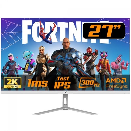 Monitor Gamer SuperFrame Crystal, 27 Pol, RGB, Quad HD, Fast IPS, 1ms, 300Hz, FreeSync/G-Sync, HDMI/DP, Branco, SFCTFW-27300-QHD-PRO