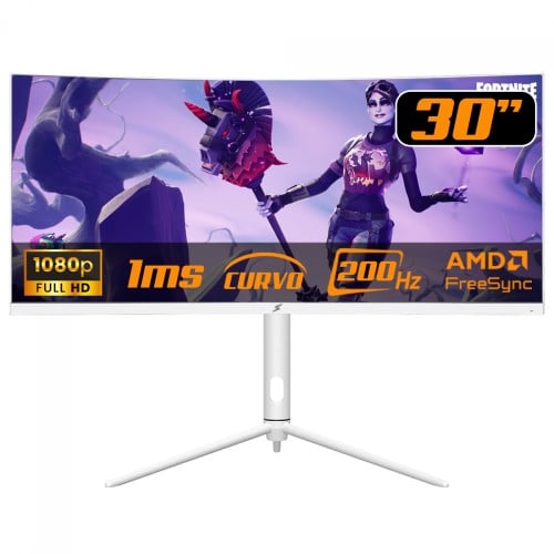 Monitor Gamer SuperFrame Elegance Series, White, 30 pol, Curvo, UltraWide, Full HD, VA, 1ms, 200Hz, FreeSync, HDMI/DP, SFEF-3015 - Open Box