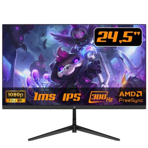 Monitor Gamer SuperFrame Epic, 24,5 Pol, Full HD, Flat, IPS, 300Hz, 1ms, HDR, G-Sync/FreeSync, HDMI/DP, SF-MN-EP24FSIF1B