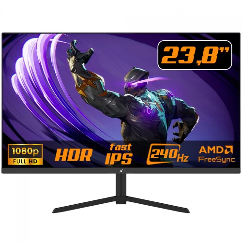 Monitor Gamer SuperFrame Vision, 23.8 Pol, Full HD, Fast IPS, 240Hz, HDR, FreeSync/G-Sync, HDMI/DP, SFVSFB-24240-FHD-PRO