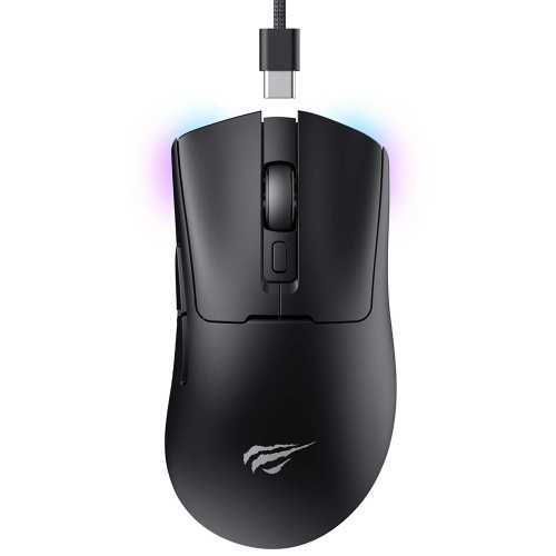 Mouse Gamer Havit MS966WB, Wireless/Bluetooth, RGB, 12000 DPI, 7 Botões, PMW3325, Preto