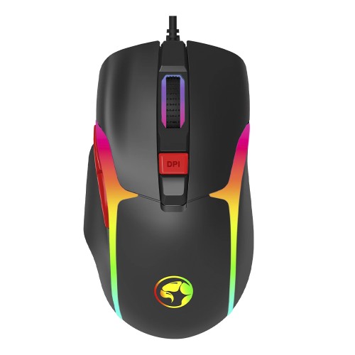 Mouse Gamer Marvo M360, RGB, 12000DPI, USB, 7 Botões, Preto
