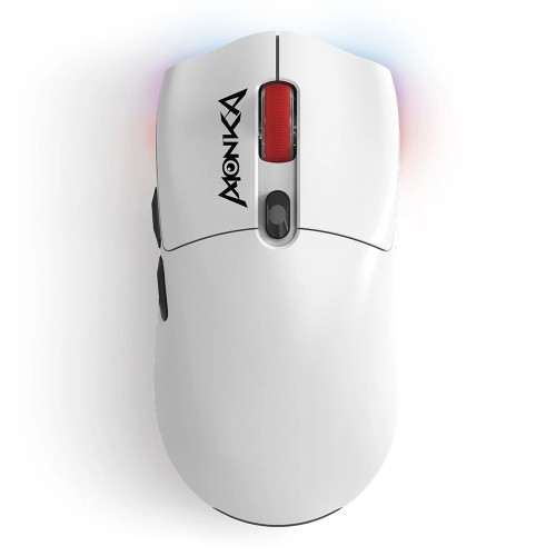 Mouse Gamer Marvo Monka G995W, Sem Fio, RGB, 6 Botões, 26000DPI, Branco, G995W