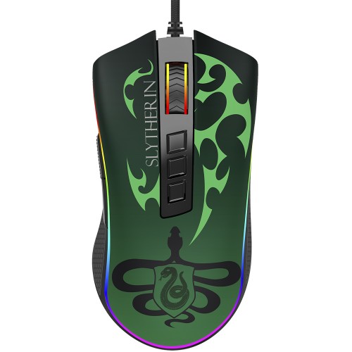 Mouse Gamer Redragon Cobra Harry Potter Special Edition Slytherin, RGB, 12400 DPI, PMW3327, 8 Botões, Preto e Verde, HP-711S