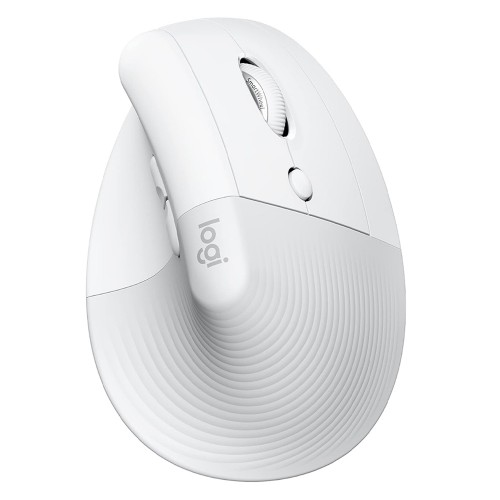 Mouse Logitech Lift, Vertical, Sem Fio/Bluetooth, 4000 DPI, 6 Botões, Branco, 910-006469
