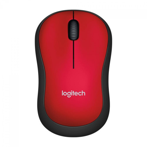 Mouse Logitech M185 Sem fio, 1000 DPI, Wireless, Preto/Vermelho, 910-003635