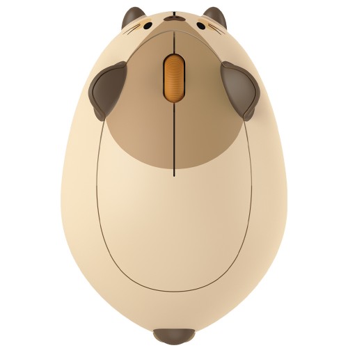 Mouse Temático Akko Marmot, Wireless/Bluetooth, 3200 DPI, Marrom