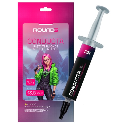 Pasta Térmica Round5 Conducta, 1.5g, 13.8W/m-K, Cinza