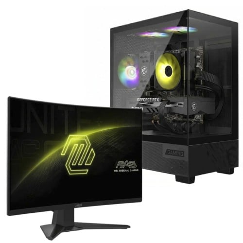 PC GAMER POWERED BY MSI ESSENTIAL Intel Core i5 12400F / RTX 5050 8GB / 16GB DDR4 / SSD 480GB + Monitor Gamer MSI MAG 242C, 24 Pol