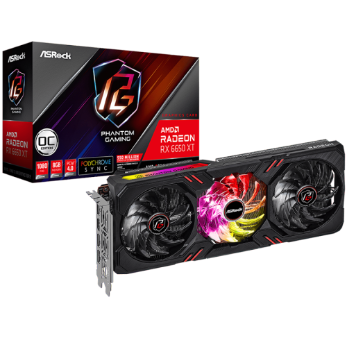 Placa de Vídeo AsRock Phantom Gaming D 8 OC, AMD Radeon, RX 6650