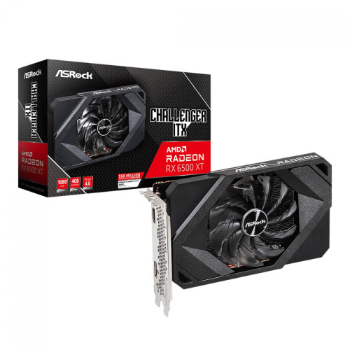 Placa de Vídeo AsRock Radeon RX 6500 XT Challenger ITX, 4GB, GDDR6, FSR, Ray Tracing, 90-GA3BZZ-00UANF