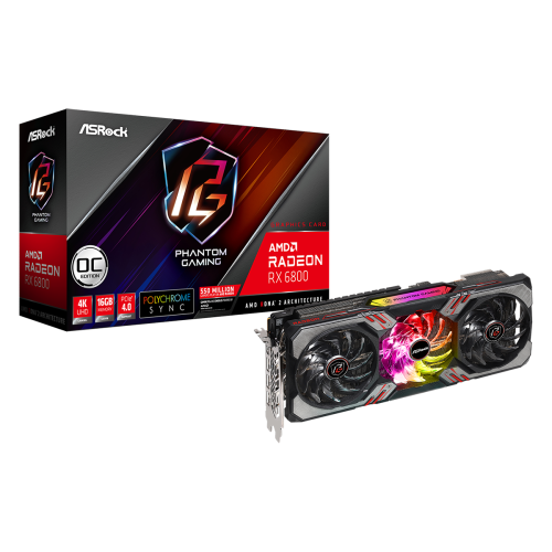 Placa de Vídeo ASRock Radeon RX 6800 Phantom Gaming D OC, 16GB, GDDR6, FSR, Ray Tracing, 90-GA2AZZ-00UANF