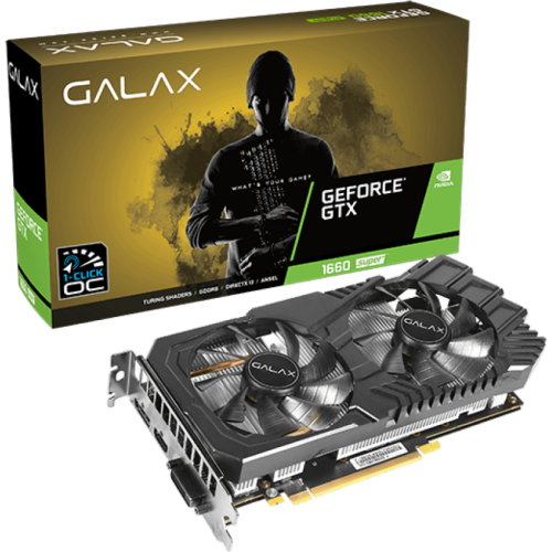 Placa de Vídeo Galax GeForce GTX 1660 Super X Edition (1-Click OC) Dual,  6GB GDDR6, 192Bit