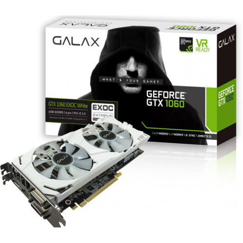 Placa de Vídeo Galax NVIDIA GeForce GTX 1060 EXOC White Dual, 6GB