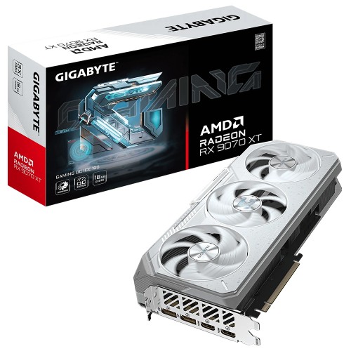 ★新品・★ GIGABYTE RX 9070 XT GAMING OC 16GB Placa de Vídeo Gigabyte AMD Radeon RX 9070 XT Gaming OC ICE, 16GB