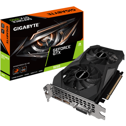 Placa de Vídeo Gigabyte Geforce GTX 1650 D6 WINDFORCE, 4GB GDDR6